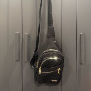 Stylish Black Quilted Crossbody Backpack